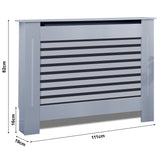 Medium grey radiator cover, perfectly sized for standard spaces and stylish decor.