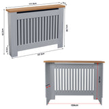 Radiator Cover With Oak Top - Vertical Slatted Design