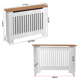 Radiator Cover With Oak Top - Vertical Slatted Design