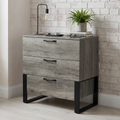 Millwright 3 Drawer Chest of Drawers, Wooden Grey Effect