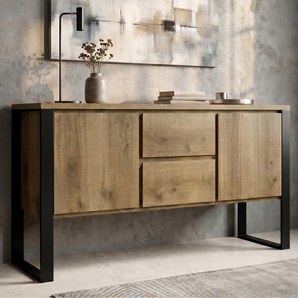 Millwright Sideboard Cabinet Drawers & Storage Oak Effect