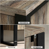 [Smokey Oak Effect] Millwright industrial sideboard feature collage with 2.5cm top, 6cm wide iron leg and wall kit