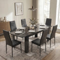 Milo Extendable Dining Table Set - Black Marble Effect
