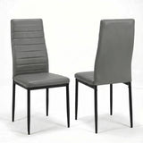 [8 Seater | Grey] Milo high-back dining chair shown from front and rear angles