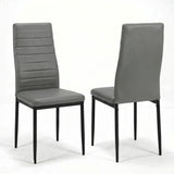 [8 Seater | Grey] Milo high-back dining chair shown from front and rear angles