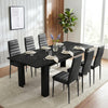 [6 Seater | Black] Milo black wood-effect dining table set extended to 220cm with 6 high-back chairs