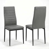 [6 Seater | Grey] Milo high-back dining chair shown from front and rear angles