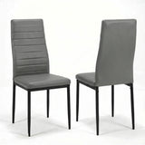 [6 Seater | Grey] Milo high-back dining chair shown from front and rear angles