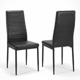 [8 Seater | Black] Milo high-back dining chair shown from front and rear angles