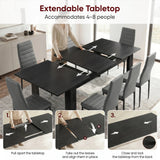 [8 Seater | Grey] Milo extension guide showing tabletop opening, centre leaf placement, and lock-close steps