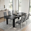 [6 Seater | Grey] Milo Extendable Dining Table Set with 6 Grey Chairs | Black Wood-Effect structured beautifully in a contemporary