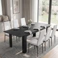 Milo Extendable Dining Table Set - Black Wood Effect