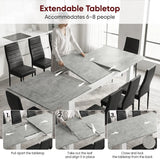 [8 Seater | Black] Milo extension guide showing table top opening, centre leaf placement, and lock-close steps