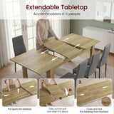 [6 Seater | Grey] Milo extension guide showing tabletop opening, centre leaf placement, and lock-close steps