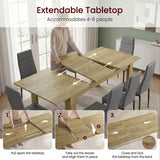 [8 Seater | Grey] Milo extension guide showing tabletop opening, centre leaf placement, and lock-close steps