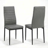 [6 Seater | Grey] Milo high-back dining chair shown from front and rear angles