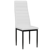 [4 Seater | White] Single white channel-stitched PU chair with high back and black legs