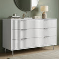Flutrina Painted 6 Drawer Wide Chest of Drawers Bedroom Dresser