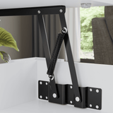 Modern coffee table decor featuring a close-up of lift-top mechanism with sturdy.