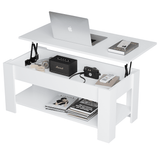 Modern coffee table UK with lift-top design and hidden storage in a sleek white finish.