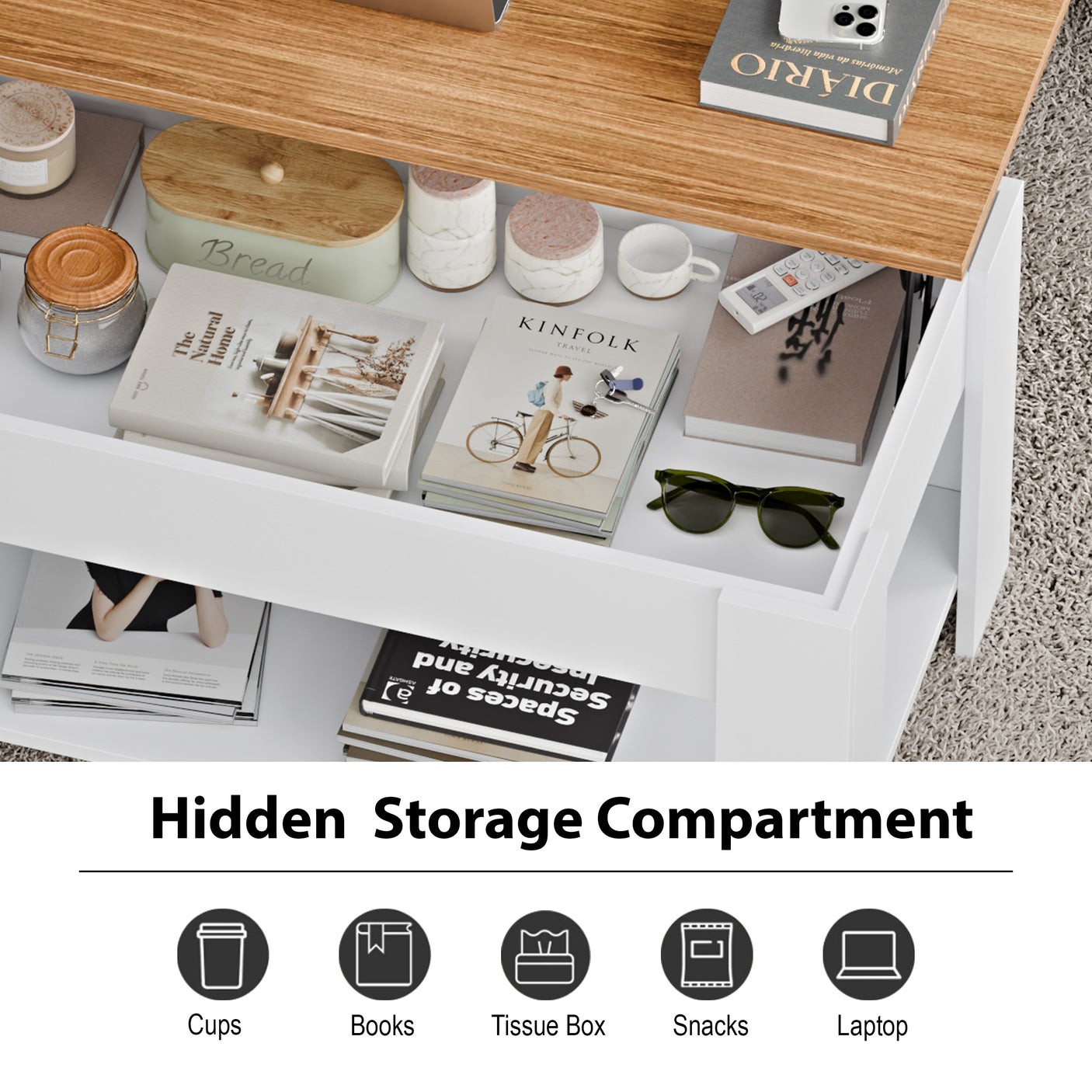 Blisswood Lift-Top Coffee Table With Storage