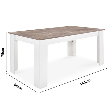 Modern dining room table with size 140cm x 80cm x 75cm stylish durable for contemporary spaces.