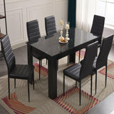 Modern dining table set with sleek design, perfect for contemporary dining spaces.