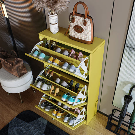 modern shoe cabinet with doors, modern storage solution, stylish shoe organizer