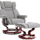 Modern grey modern swivel recliner chairs with a matching cushioned footrest and stylish.