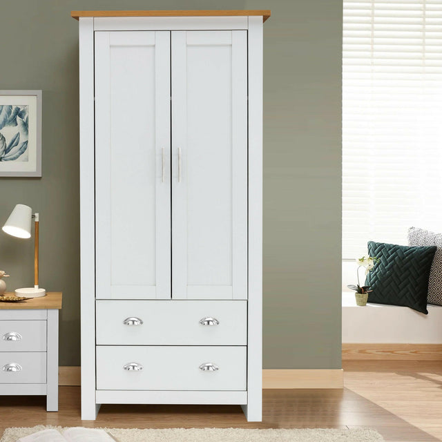 Modern white wardrobe, offering a chic design and spacious storage for contemporary interiors