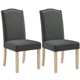 [Dark Grey | Set of 2] Nailhead dining chairs set of 2