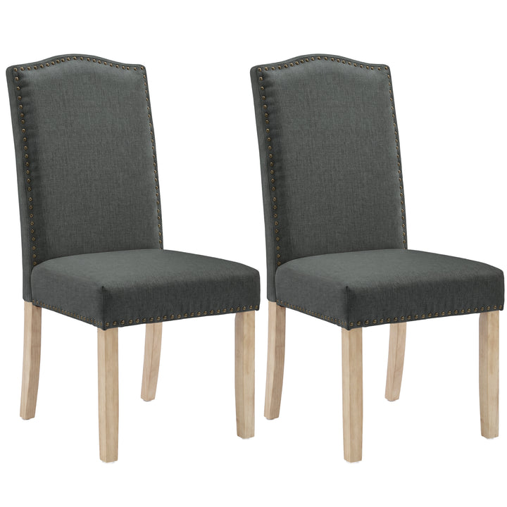 [Dark Grey | Set of 2] Nailhead dining chairs set of 2