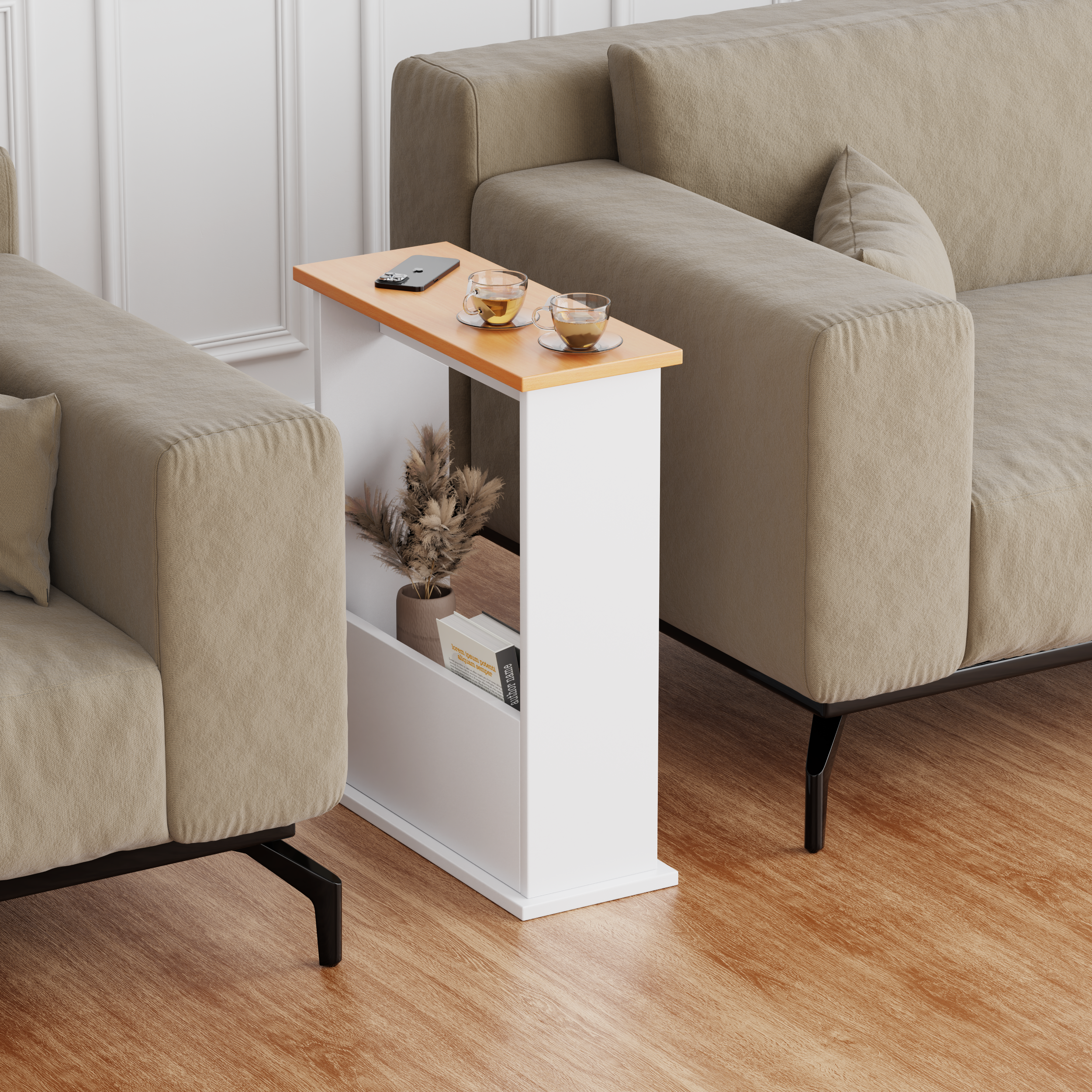 Narrow side table for living room – space-saving design to enhance your decor.