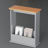 Narrow side table in grey with a durable pine top, perfect for compact spaces.