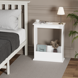 Narrow side table white – stylish and compact, ideal for small spaces and modern decor.