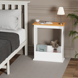 Narrow side table with storage – compact design with added functionality for any room.