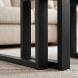 [Oak Effect] Nestline nesting coffee table close up of the black metal leg junction for side tables and coffee table