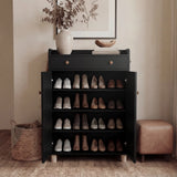 4-Tier Shoe Storage Cabinet with Adjustable Shelves Hallway