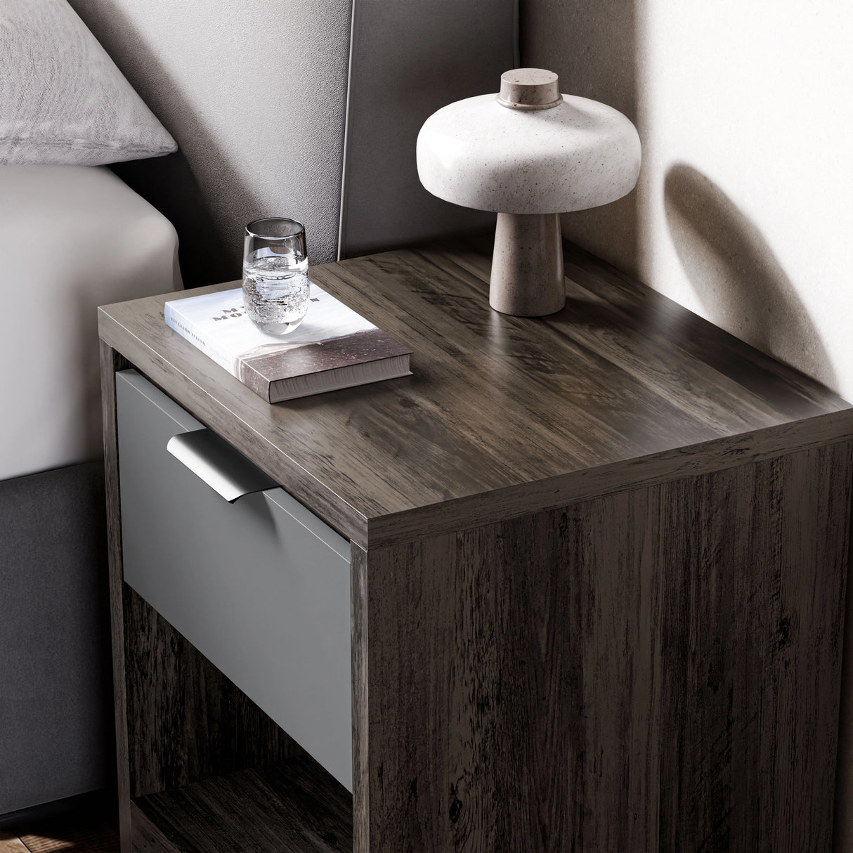 Skova 1 Drawer Bedside Table - Bedside Nightstand