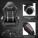 Noise-free caster gaming chair with smooth, quiet wheels for an uninterrupted gaming experience.