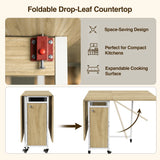 [Sonoma Oak] Kitchen & Dining Furniture Sets drop-leaf countertop lock switch, folding panels, and compact setup graphic.
