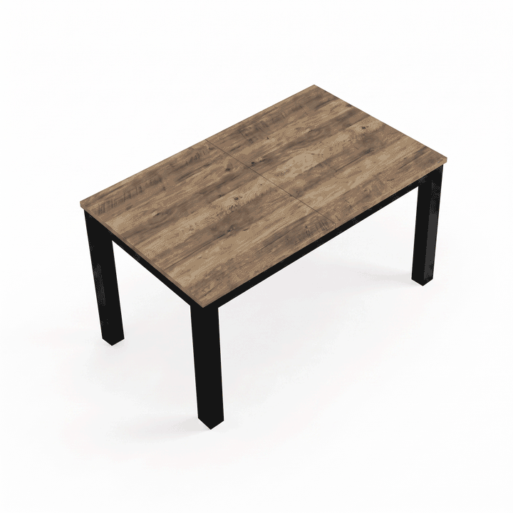 [160 cm | Oak] Hartley dining table GIF showing top halves slide apart, hidden 40cm leaf rises, then panels close at 200cm