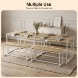 [Oak] Orvak Dining Table with Bench Set 4 Seater multiple use lifestyle view in a styled dining setting