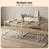 [Oak] Orvak Dining Table with Bench Set 4 Seater multiple use lifestyle view in a styled dining setting