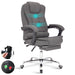 Ergonomic office chair in dark grey with 2-point massager for ultimate comfort and style.