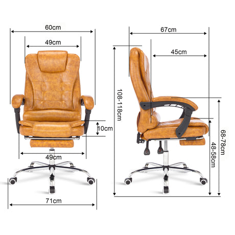 Find the perfect office chair dimensions with 360° swivel, adjustable lift, and reclining