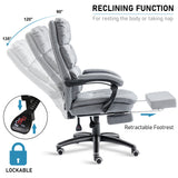 Executive luxury office chair with a smooth reclining function for enhanced comfort and support.