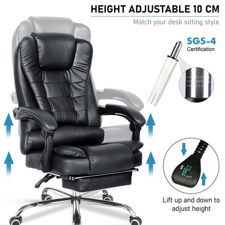 Office chair leather with lift up and down height adjustment for comfort and style.