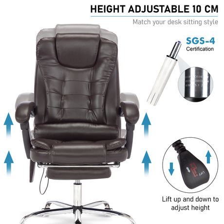 Office chair with massage back lumbar support and 10 cm height adjustment for ergonomic comfort.