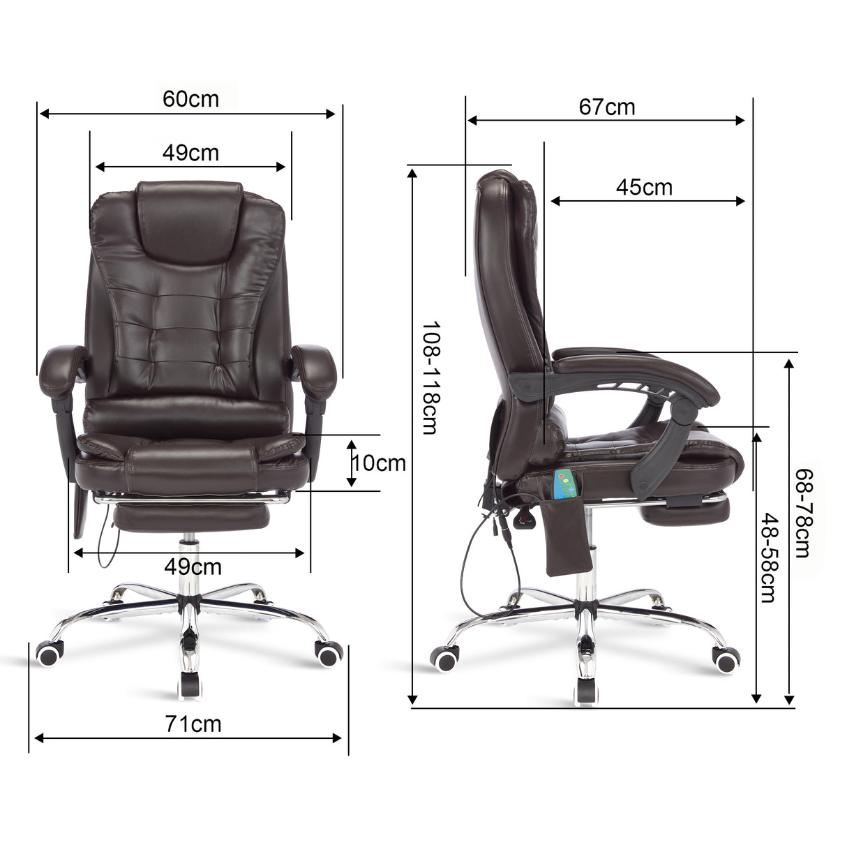 Office Chair with Massage – Available in London, Featuring Optimal Chair Dimensions for Comfort.